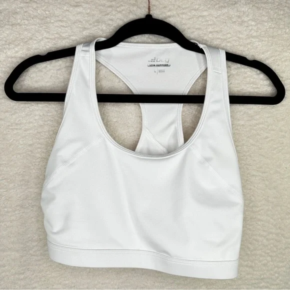 bcg White Racerback Sports Bra Moisture-Wicking Low Support Super Soft Large - Picture 1 of 5